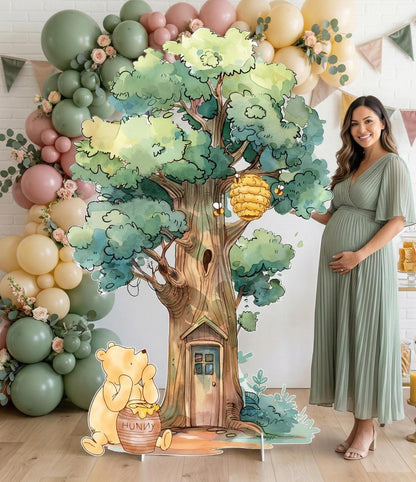 Classic Honey Bear Cutout Decoration (Tree & Bear), Baby Shower Decor, Backdrop, Yard Sign, Honey Bear, Baby Birthday, Classic Bear, Gender Reveal