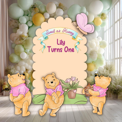 Pink Honey Bear Cutouts (Sweet as Hunny Arch), Baby Shower Decor, Backdrop, Baby Girl, Bear Props, 1st Birthday, Centerpieces