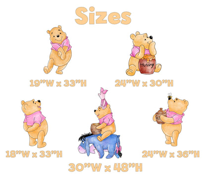Pink Honey Bear Cutouts, Set 5, Baby Shower Decor, Backdrop, Baby Girl, Bear Props, 1st Birthday, Centerpieces