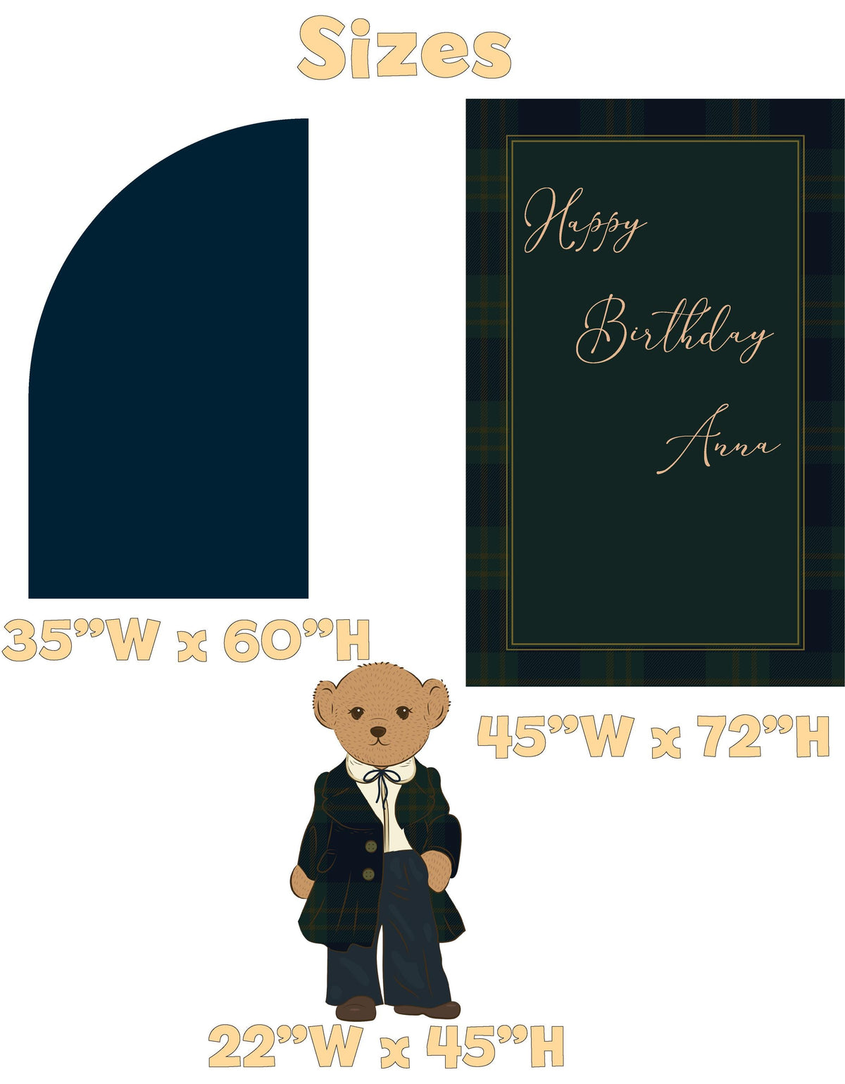 Plaid Teddy Bear Cutouts, Birthday Party, Backdrop, Baby Shower Decor, Preppy Teddy Bear, Tartan Plaid