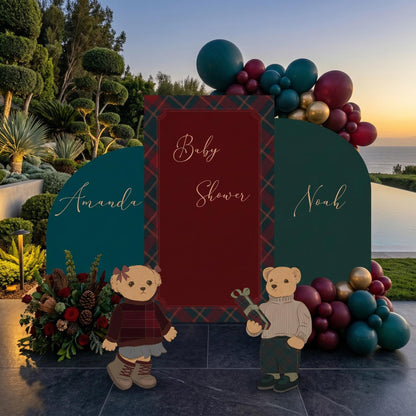 Preppy Teddy Bear Cutouts, Birthday Party, Backdrop, Baby Shower Decor, Tartan Plaid