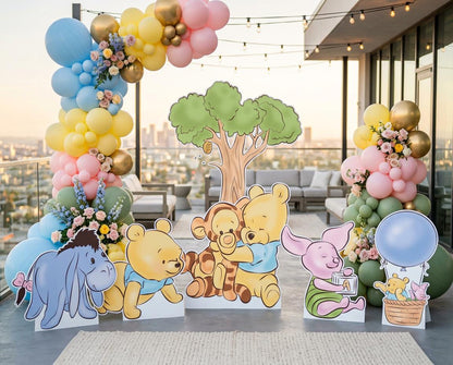 Baby Winnie the Pooh Cutout Decoration, Blue Baby Shower Decor, Backdrop Decor, Baby Boy, Centerpieces, Boy Birthday, Classic Bear Props