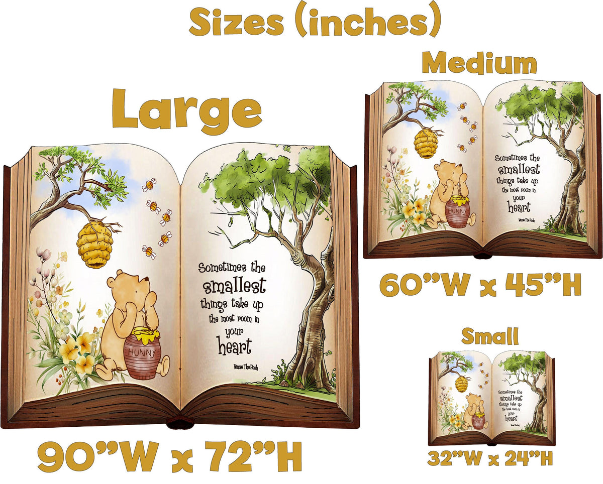 Classic Honey Bear Backdrop (Smallest Things Quote), Storybook Baby Shower, 1st Birthday Decor, Old Book Theme Props, Welcome Sign