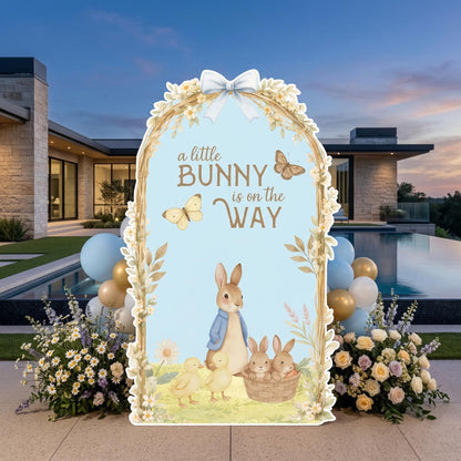 Blue Garden Bunny Cutouts (Bunny On The Way), Bunny Baby Shower, Newborn Backdrop, Easter Bunny, Standee, Boys 1st Birthday