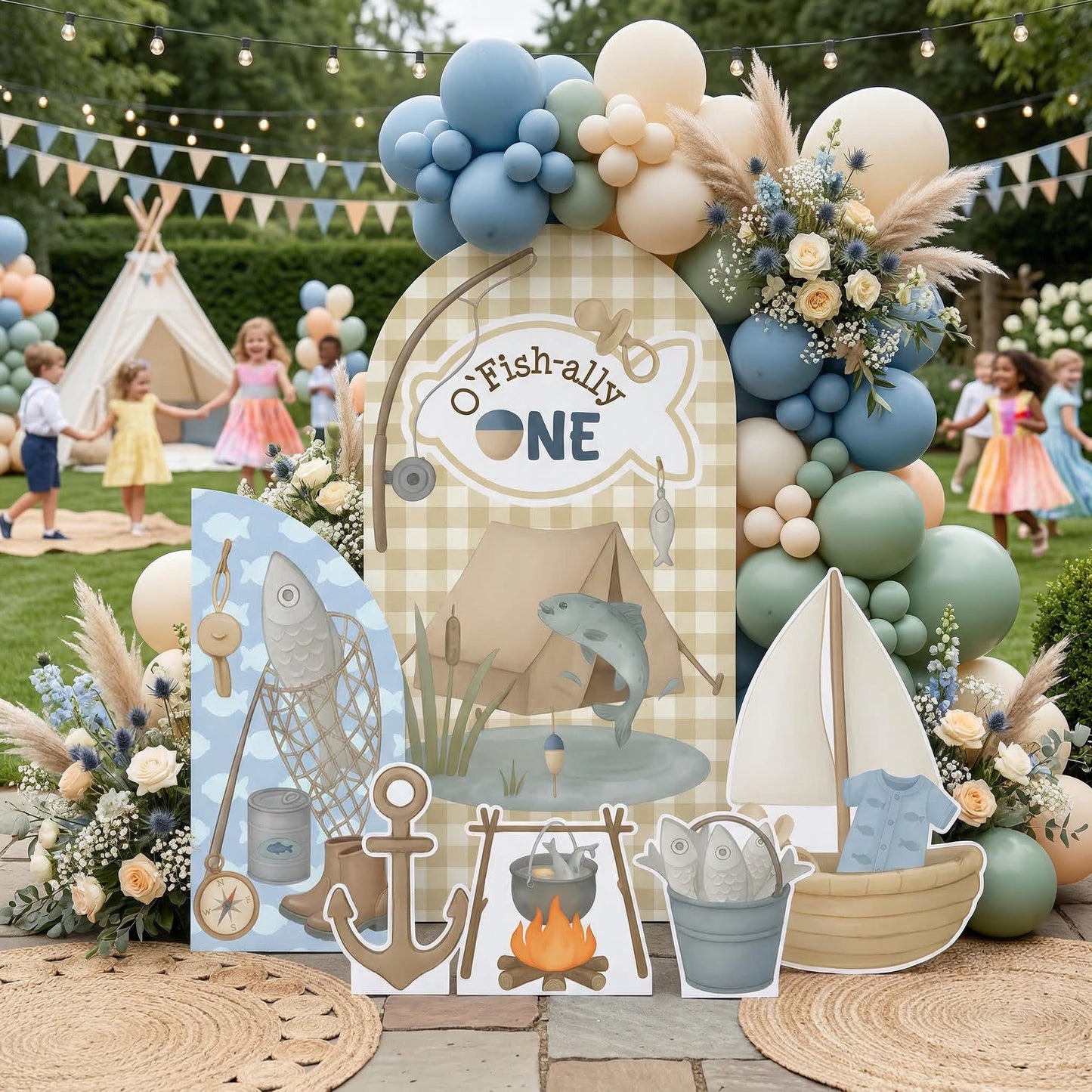 Ofishally One Cutouts — custom party decor, printed and cut to shape