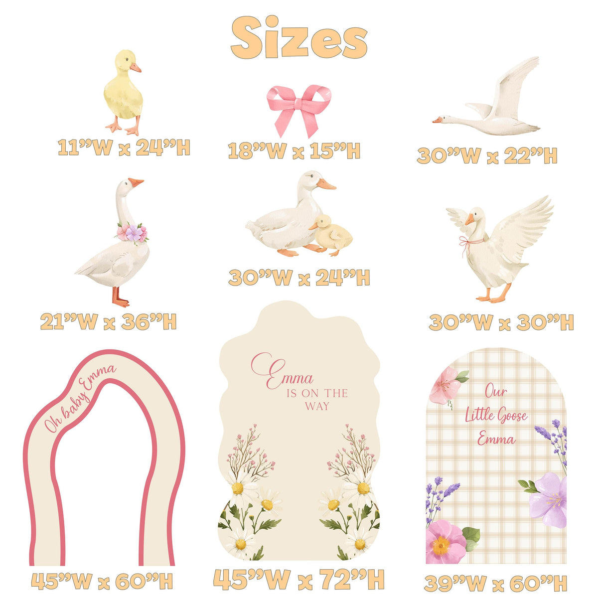 One Silly Goose Cutouts, Mama Goose Baby Shower, Silly Goose Props, Mother Goose, Lucky Duck, Gender Neutral, 1st Birthday