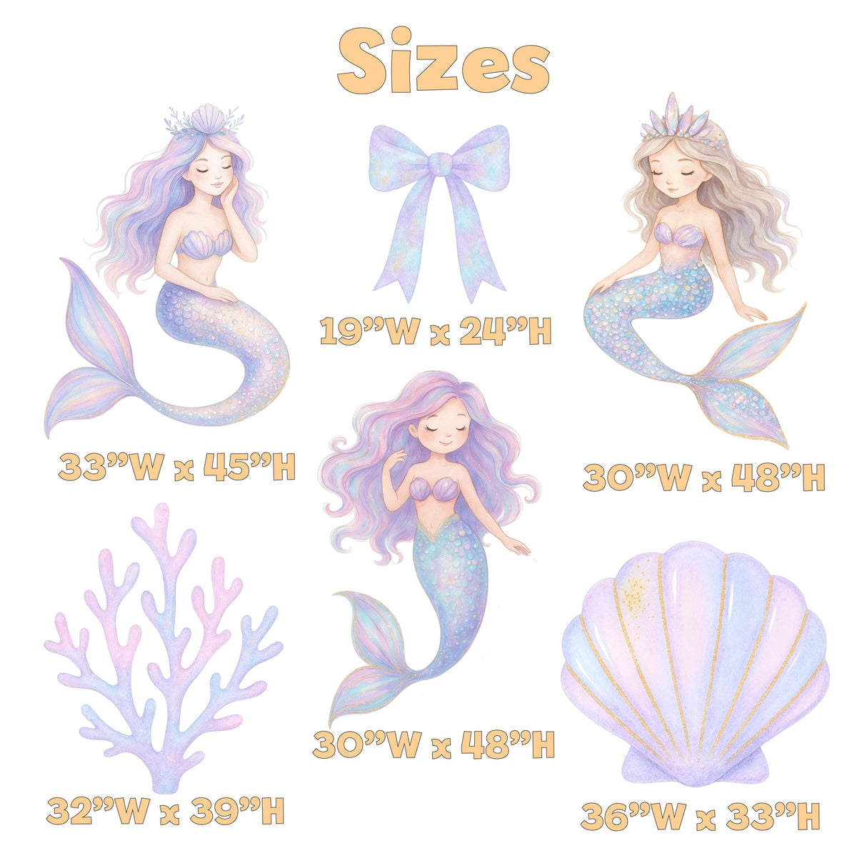 Pastel Mermaid Cutouts, Birthday Party Decor, Seashell Props, Under The Sea Party, Arch Backdrop, Ocean Animals