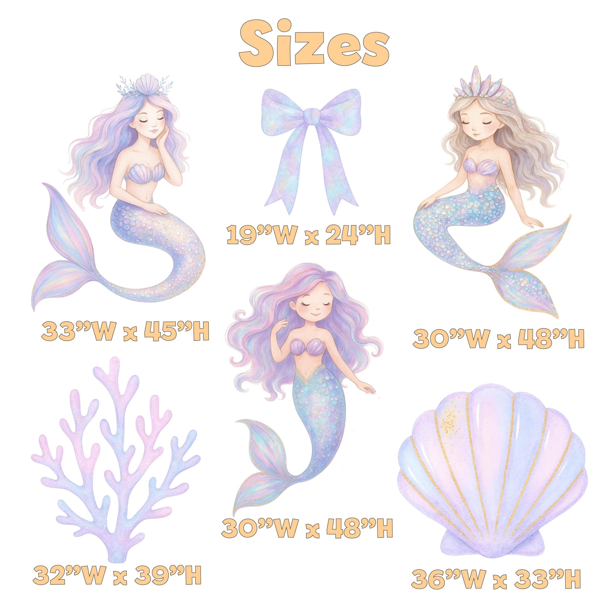 Pastel Mermaid Cutouts, Birthday Party Decor, Seashell Props, Under The Sea Party, Arch Backdrop, Ocean Animals