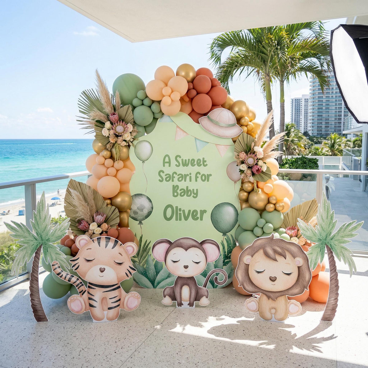 Green Safari Animals Cutouts — custom party decor, printed and cut to shape