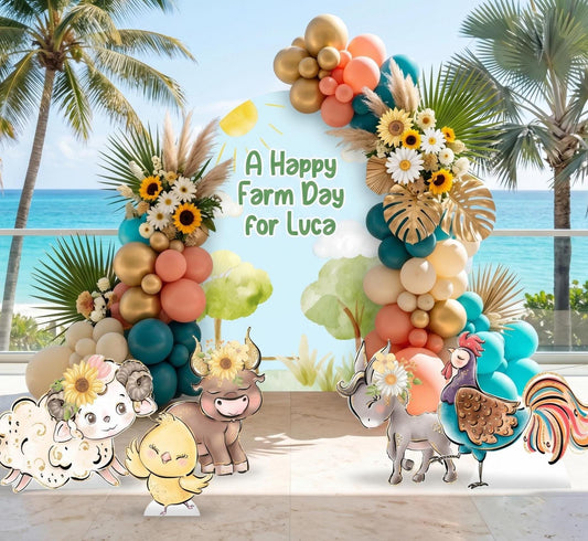 Farm Animals Cutouts — custom party decor, printed and cut to shape
