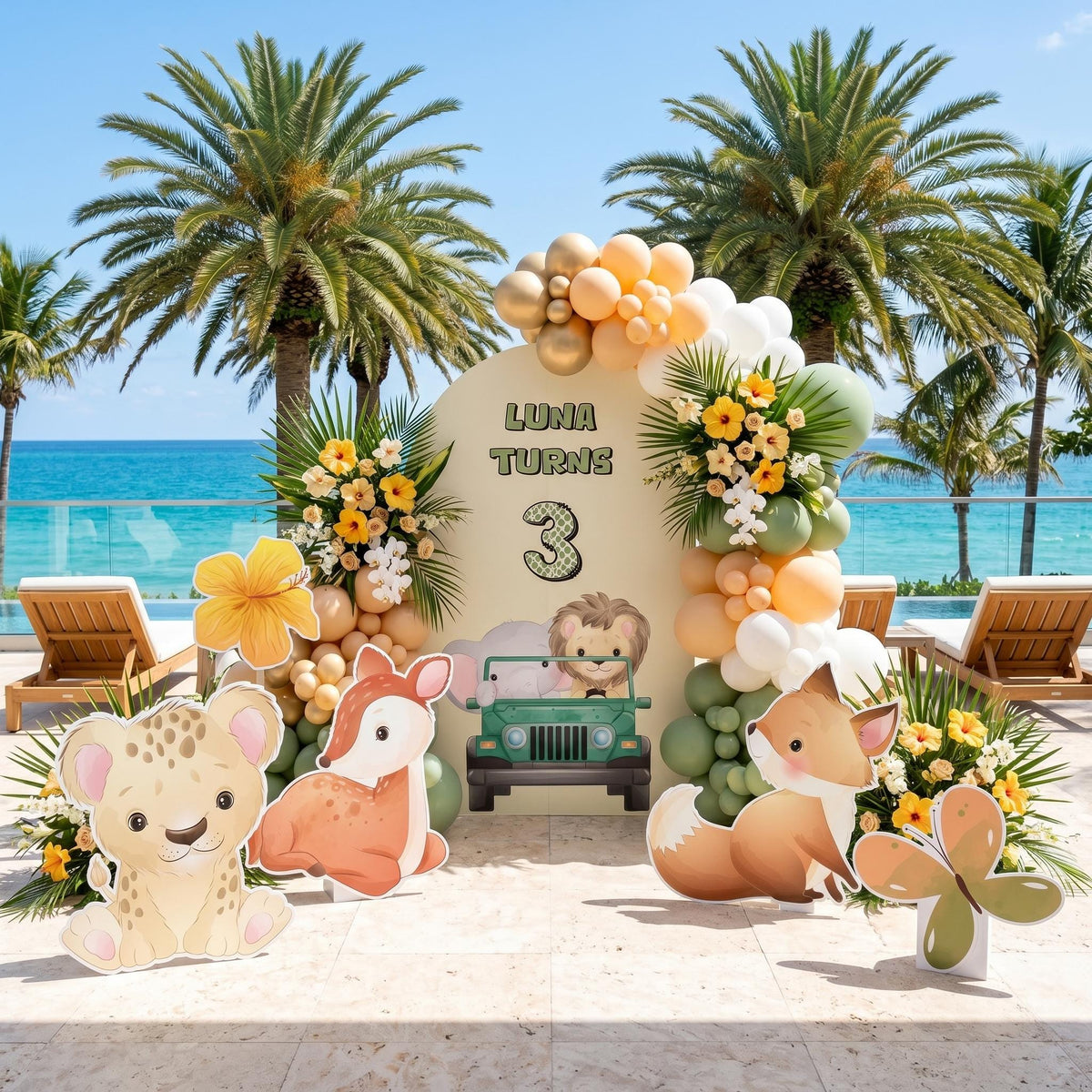Safari Animals Cutouts — custom party decor, printed and cut to shape