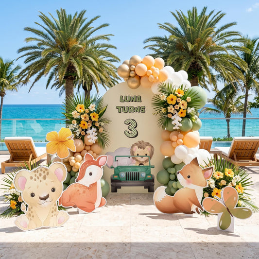 Safari Animals Cutouts — custom party decor, printed and cut to shape