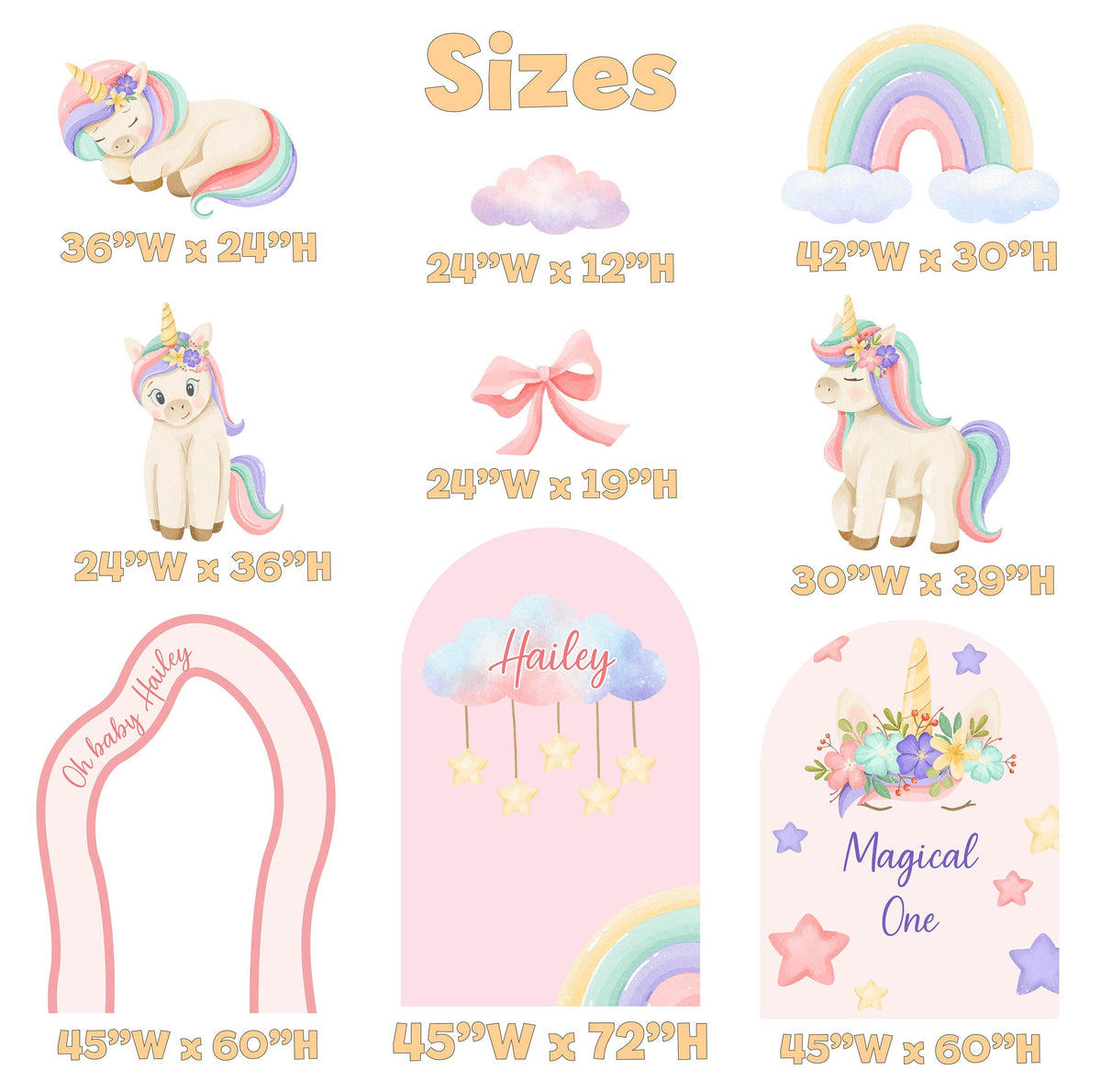 Pastel Unicorn Birthday Cutout, Pink Baby Shower, Fairytale, Rainbow Centerpieces, Unicorn Party Props