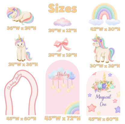 Pastel Unicorn Birthday Cutout, Pink Baby Shower, Fairytale, Rainbow Centerpieces, Unicorn Party Props