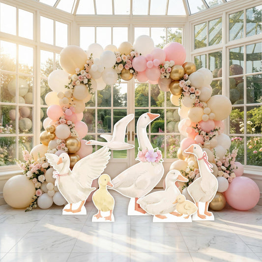 One Silly Goose Set 6 Cutouts — custom party decor, printed and cut to shape