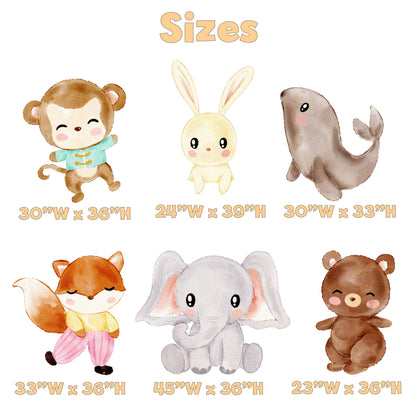 Circus Animals Set 6 Cutouts, Party Decoration, Centerpieces, Girl Baby Shower, Carnival, 1st Birthday Decor