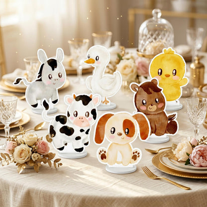 Farm Animals Double-Sided Table Centerpieces Set 6, Baby Shower, Nursery Decor, Table Decor, Birthday Decorations, Farmhouse Decor