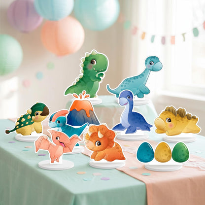 Dinosaur Double-Sided Table Centerpieces Set 10, Roar Baby Shower, Nursery Decor, Table Decor, Dino Birthday Decorations