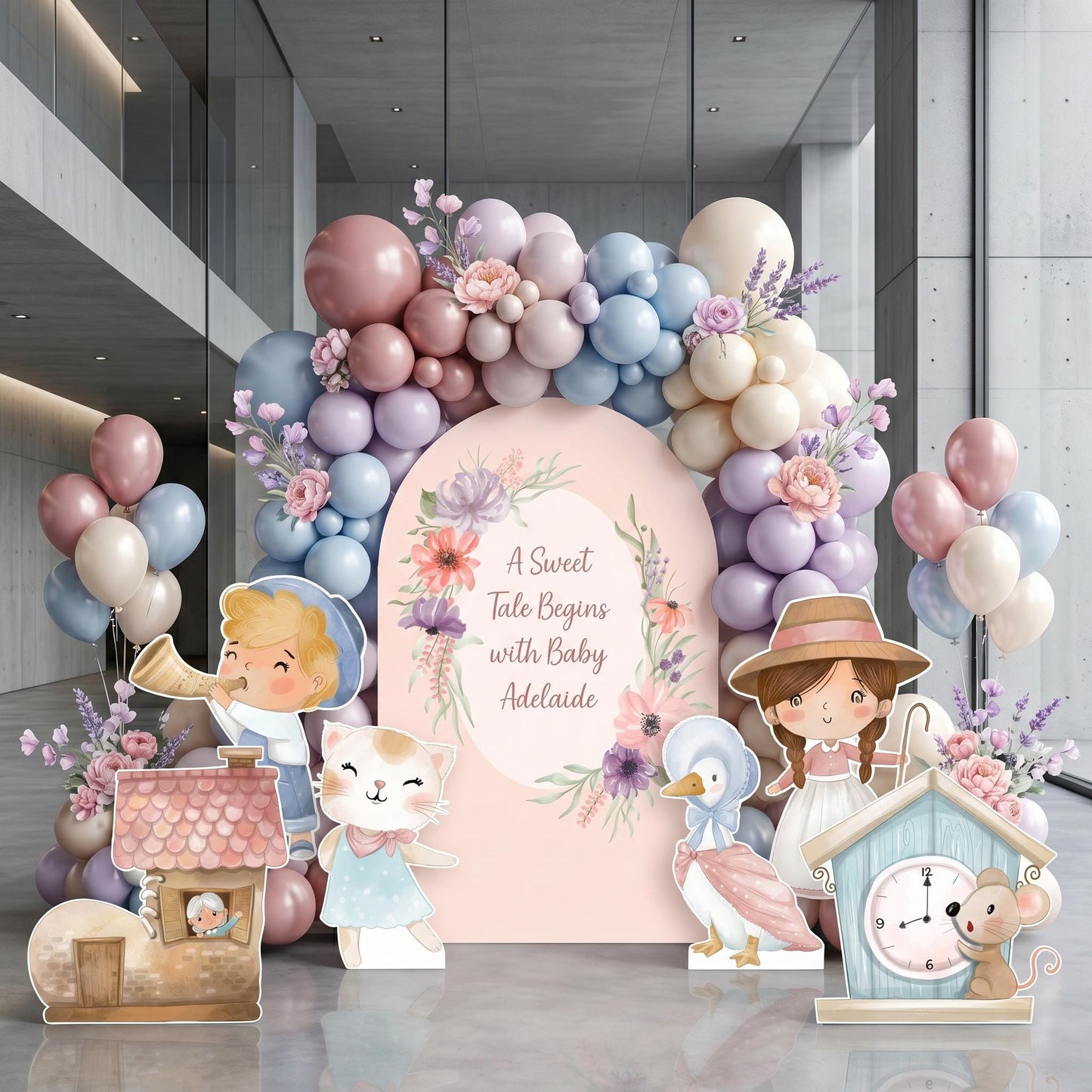 Nursery Rhymes Cutouts — custom party decor, printed and cut to shape