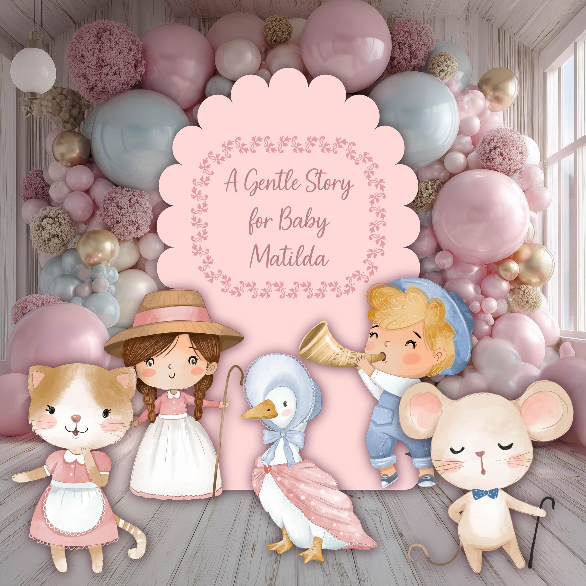 Nursery Rhymes Cutouts — custom party decor, printed and cut to shape