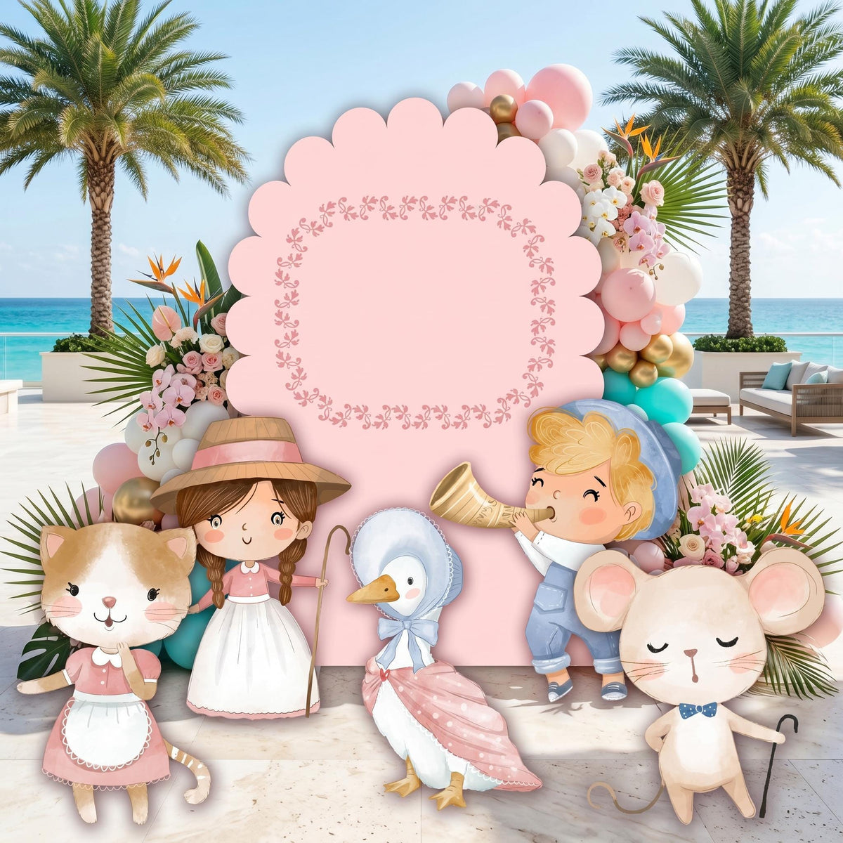 Nursery Rhymes Cutouts, Mother Goose Baby Shower, Silly Goose Props, Gender Neutral, Storybook 1st Birthday