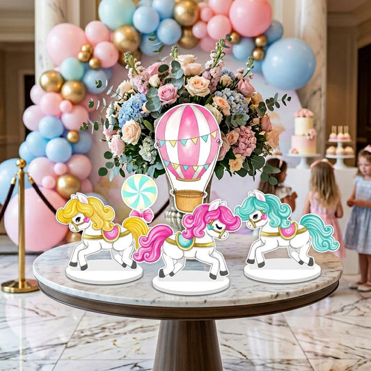 Carnival Double-Sided Table Centerpieces Set 5 — custom party decor, printed and cut to shape