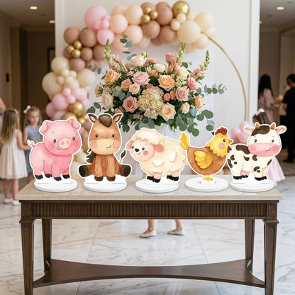 Farm Animals Double-Sided Table Centerpieces Set 5, Baby Shower, Nursery Decor, Table Decor, Birthday Decorations, Farmhouse Decor, Props