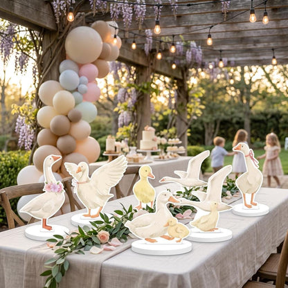 One Silly Goose Double-Sided Table Centerpieces Set 6, Baby Shower, Table Decor, Birthday Decorations, Lucky Duck, Gender Neutral