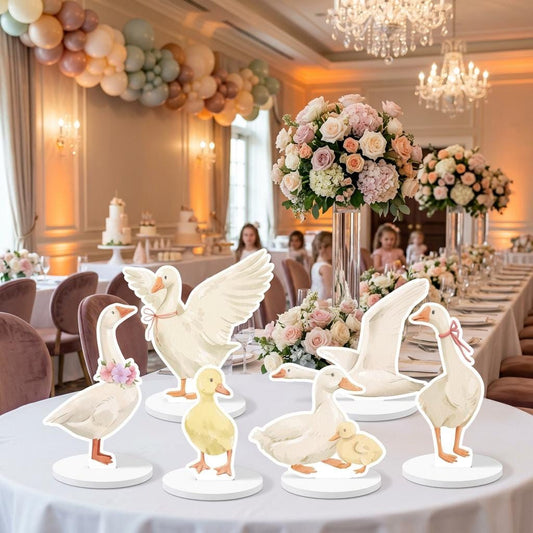 One Silly Goose Double-Sided Table Centerpieces Set 6 — custom party decor, printed and cut to shape