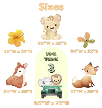 Safari Animals Cutouts, Jungle Backdrop, Baby Shower Decor, 1st Birthday, Wild One Birthday