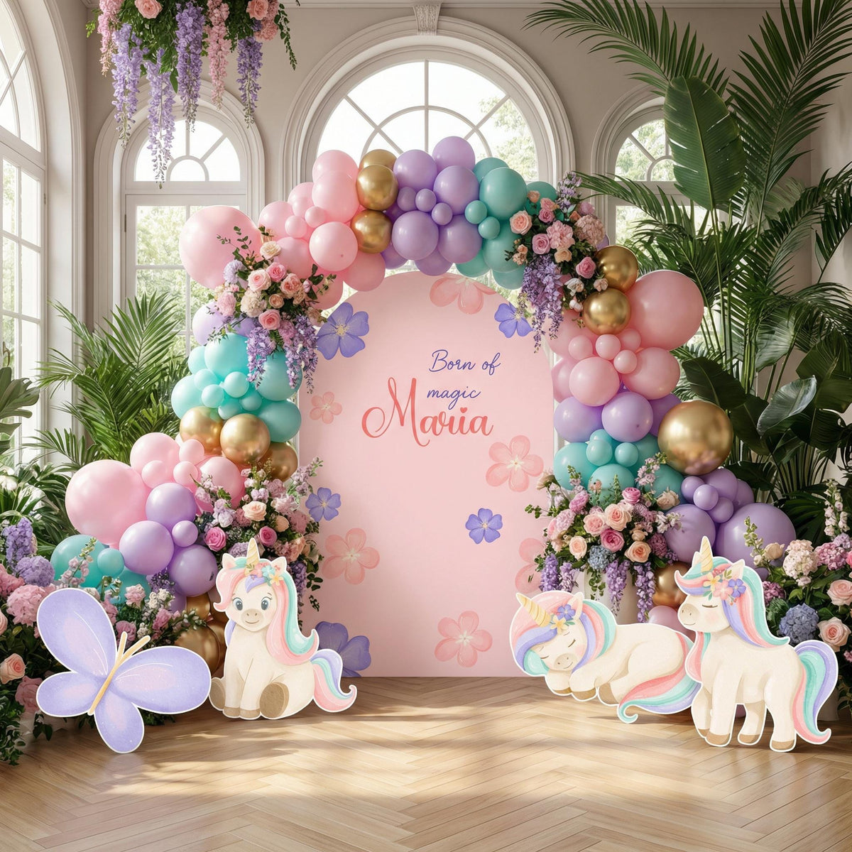 Pink Unicorn Birthday Cutouts, Baby Shower, Fairytale, Rainbow Centerpieces, Unicorn Party Props