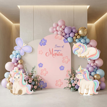 Pink Unicorn Birthday Cutouts, Baby Shower, Fairytale, Rainbow Centerpieces, Unicorn Party Props