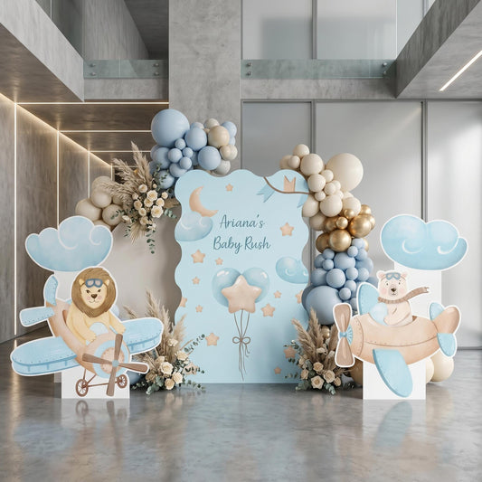 Blue Aviator Animals Cutout — custom party decor, printed and cut to shape
