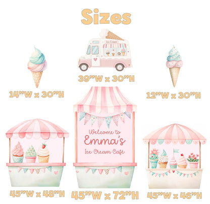 Ice Cream Cutouts, Ice Cream Truck, Backdrop, Two Sweet Birthday, Baby Shower, Candy Theme Decor, Sweet Store, Summer Party