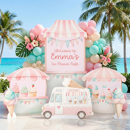 Ice Cream Cutouts — custom party decor, printed and cut to shape