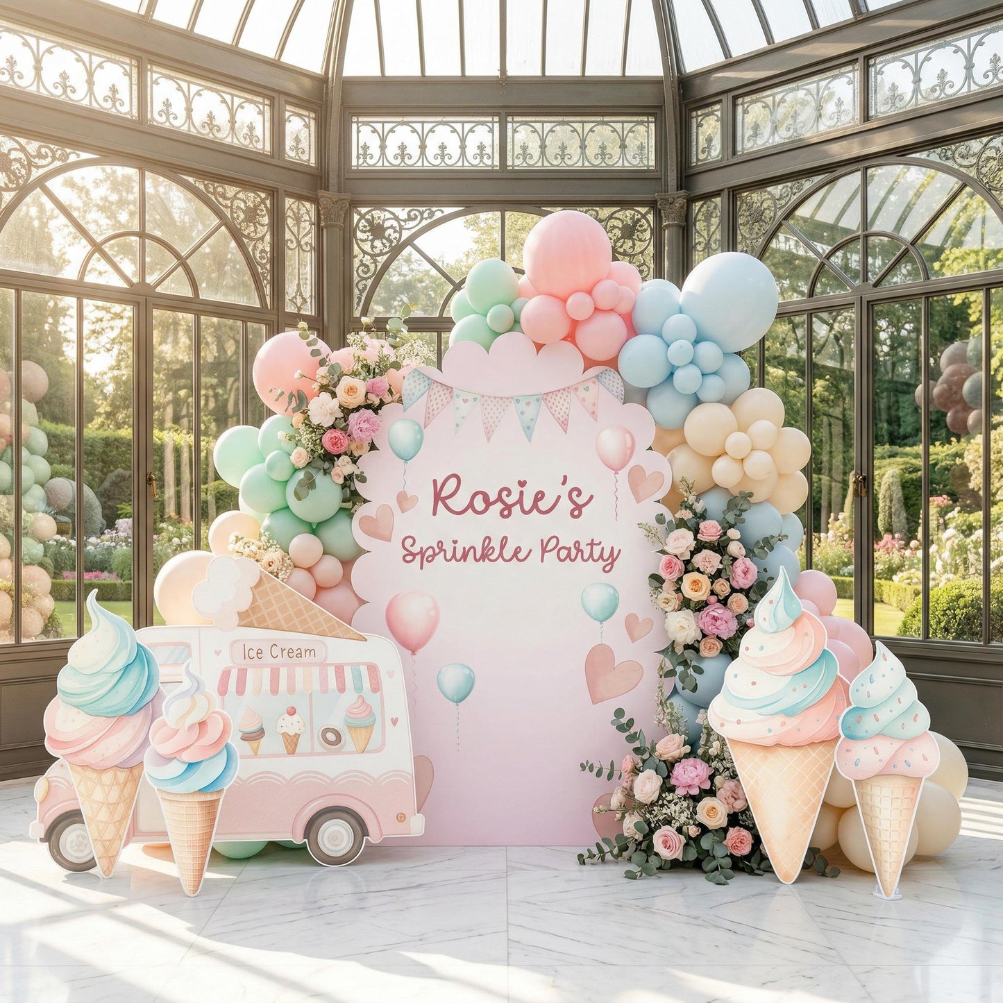 Ice Cream Cutouts, Ice Cream Truck, Backdrop, Two Sweet Birthday, Baby Shower, Candy Theme Decor, Sweet Store, Summer Party