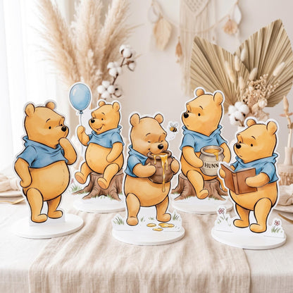 Classic Honey Bear and Friends Double-Sided Table Centerpiec — custom party decor, printed and cut to shape