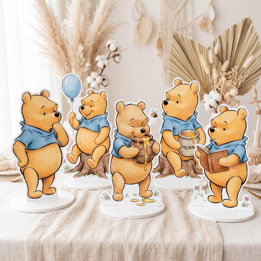 Classic Honey Bear and Friends Double-Sided Table Centerpiec — custom party decor, printed and cut to shape