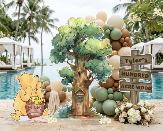 Classic Honey Bear Cutout Decoration — custom party decor, printed and cut to shape