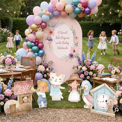 Nursery Rhymes Cutouts, Mother Goose Baby Shower, Silly Goose Props, Gender Neutral, Storybook 1st Birthday