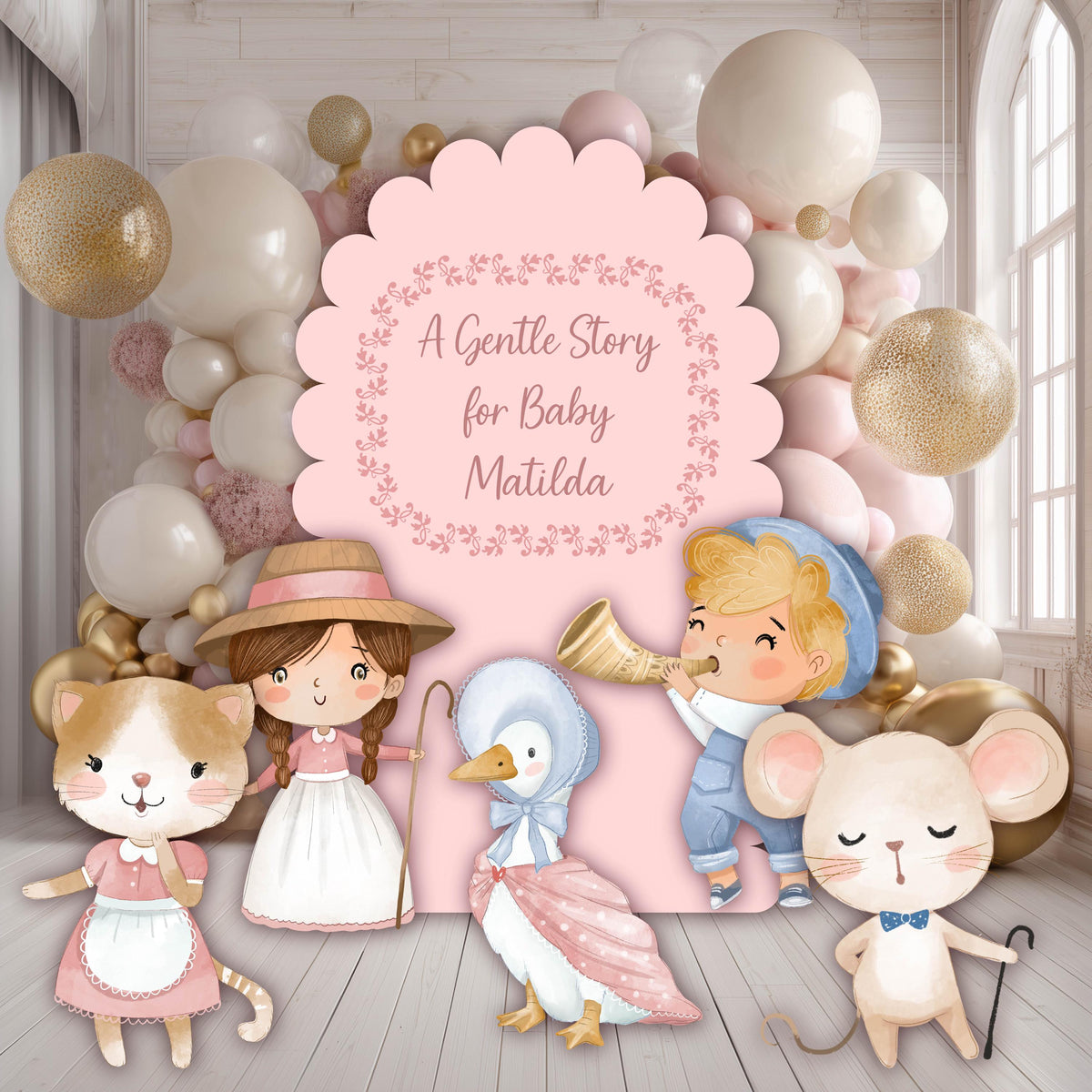 Nursery Rhymes Cutouts, Mother Goose Baby Shower, Silly Goose Props, Gender Neutral, Storybook 1st Birthday