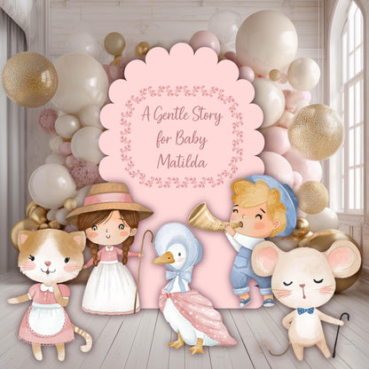 Nursery Rhymes Cutouts, Mother Goose Baby Shower, Silly Goose Props, Gender Neutral, Storybook 1st Birthday