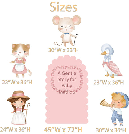 Nursery Rhymes Cutouts, Mother Goose Baby Shower, Silly Goose Props, Gender Neutral, Storybook 1st Birthday