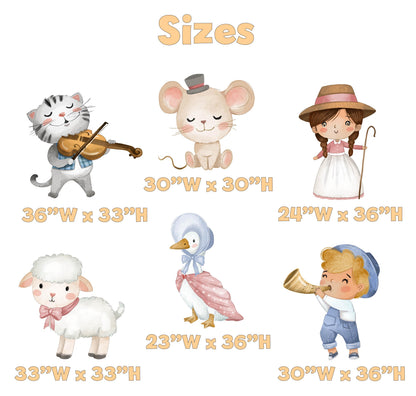 Nursery Rhymes Set 6 Cutouts, Mother Goose Baby Shower, Silly Goose Props, Gender Neutral, Storybook 1st Birthday