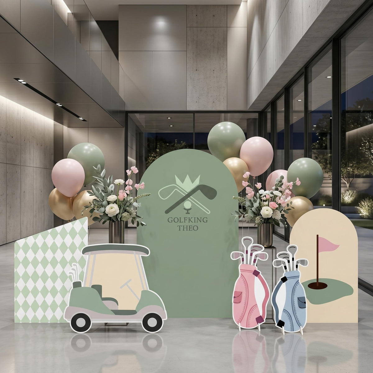 Hole in One Birthday Cutouts (Argyle Arch), Green Golf Party Decor, Golf Baby Shower, 1st Birthday, Baby Shower