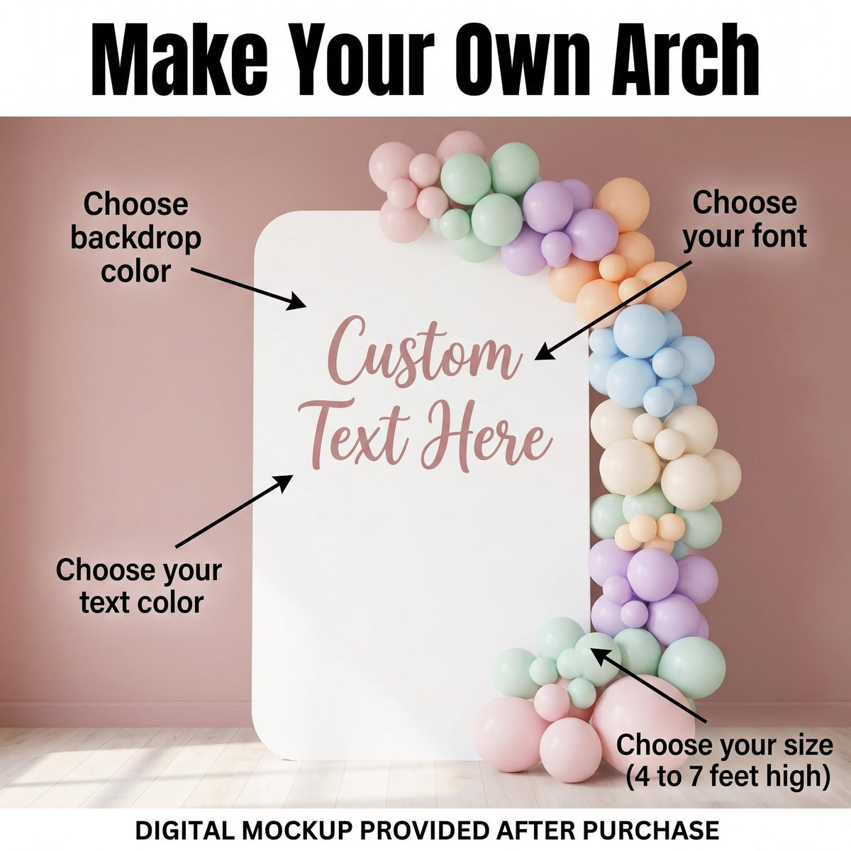 Custom Backdrop — custom party decor, printed and cut to shape