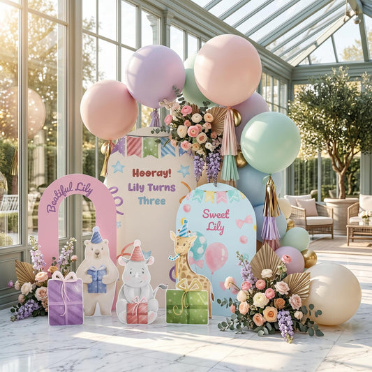 Party Animals Birthday Cutouts — custom party decor, printed and cut to shape