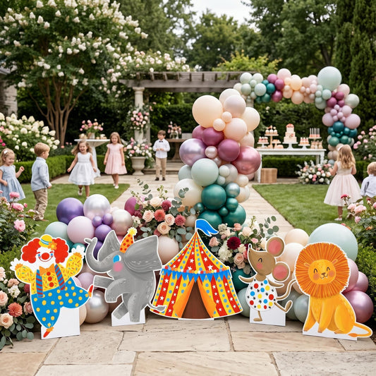 Circus Animals Cutouts — custom party decor, printed and cut to shape