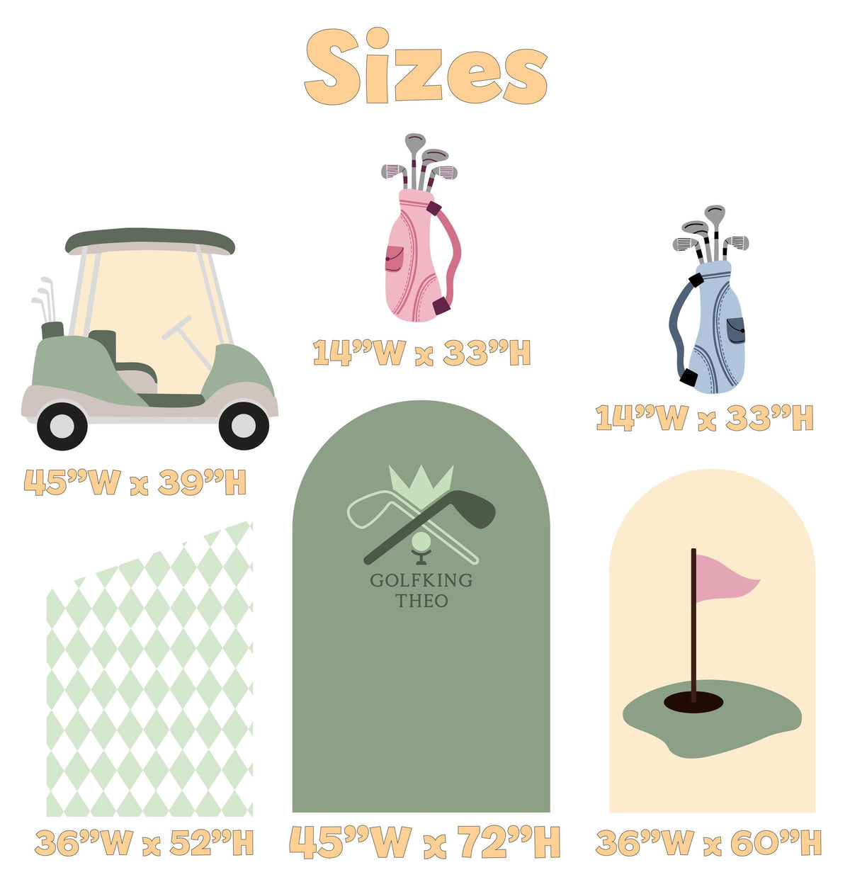 Hole in One Birthday Cutouts (Argyle Arch), Green Golf Party Decor, Golf Baby Shower, 1st Birthday, Baby Shower