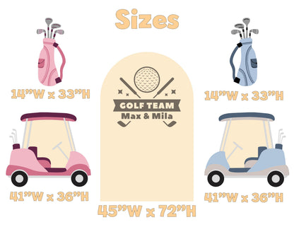Hole in One Birthday Cutouts (Team Arch & Carts), Twins Golf Party Decor, Baby Shower, 1st Birthday, Gender Reveal, He or She, Baby Announcement